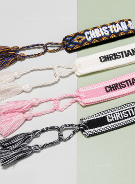 精选货源D家现货棉线刺绣手腕带流苏编织手链女波西米亚风字母