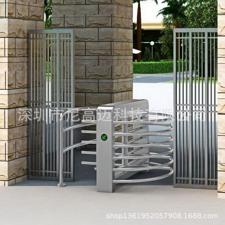 Nicomai electronically controlled cross single-row half-height turnstile factory personnel entry and exit swipe card attendance gate turnstile