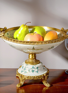 欧式创意纸巾盒客厅玄关酒柜储物罐美式家居N高档花瓶茶几果盘摆