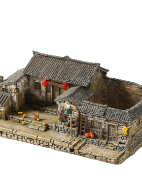 农家小院摆件复古建筑模型酒柜茶台茶桌茶室家R居装饰客栈农家乐