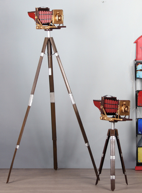 复古老式支架照相机模型摆件拍照摄影道具怀旧橱窗陈W列装饰品摆