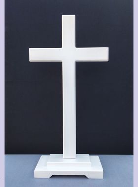 实木大十字架 大型摆件可壁挂A带底座可落地摆放多色装饰十字架