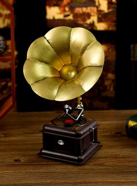 欧式复古留声机摆件家居s装饰品客厅电视柜酒柜摆设老物件拍摄道