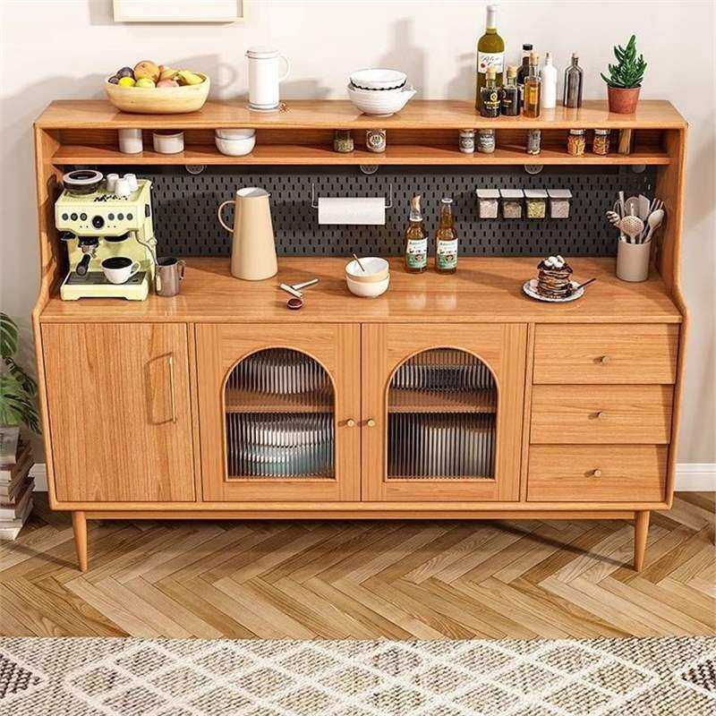 日式实木餐边柜北欧樱桃木茶水柜多功能储物柜客厅黑胡桃木收纳柜,淘宝优惠券,粉丝福利购,淘宝优惠卷