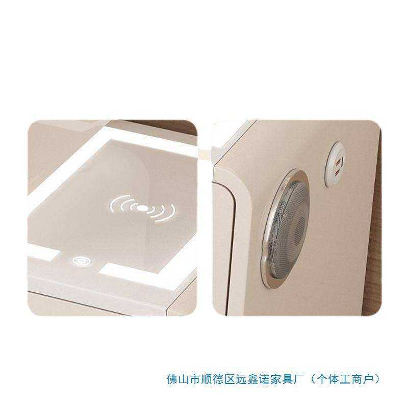 2024新款现代简约高级卧室梳妆台小户型实木奶油风化妆台带智能柜,淘宝优惠券,粉丝福利购,淘宝优惠卷