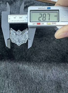 天然白水晶狐狸雕刻件原石精雕男女款吊坠挂件饰品礼物