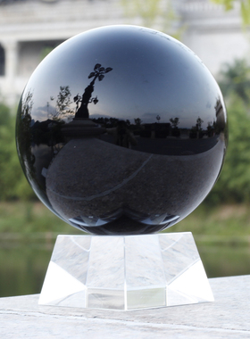 黑色水晶球曜石球玄关隔断屏风客厅办公室家居卧室客厅办公桌摆件