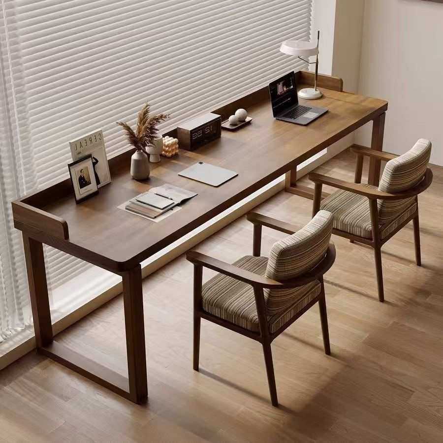 实木电脑桌学生台式双人桌子家用卧室条桌办公优质松木实木长桌,淘宝优惠券,粉丝福利购,淘宝优惠卷