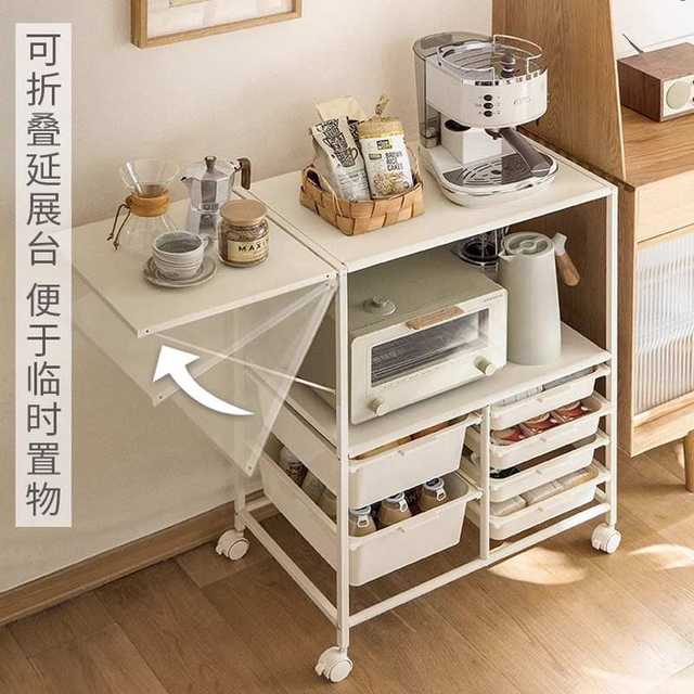 Kitchen sideboard multi-layer storage rack floor-standing storage cabinet multi-function living room movable cart for household use