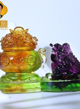 集雅轩宋韶光20k25年吉祥物文昌聚宝鹿葫芦并蒂和鸣摆件新年礼物