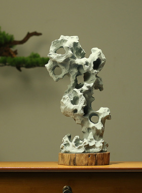 仿真树脂太湖石阳台庭院鱼缸盆景造景G假山石小微型沙盘景观装饰