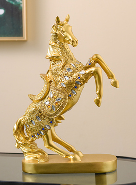 欧式马到成功酒柜装饰品摆v件玄关隔断客厅办公室桌面家居工艺品