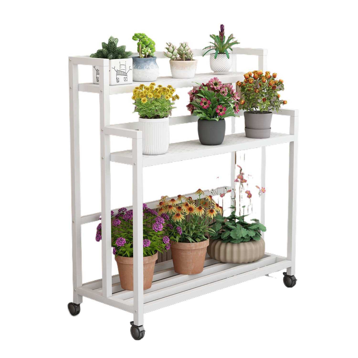 加厚铁艺花架花几阳台多层室内家用移动带轮子花房置物架花盆架子,淘宝优惠券,粉丝福利购,淘宝优惠卷