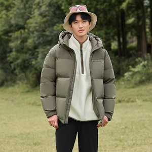 坦博尔冬季2025新款男士羽绒服短款连帽休闲时尚潮流保暖男装外套