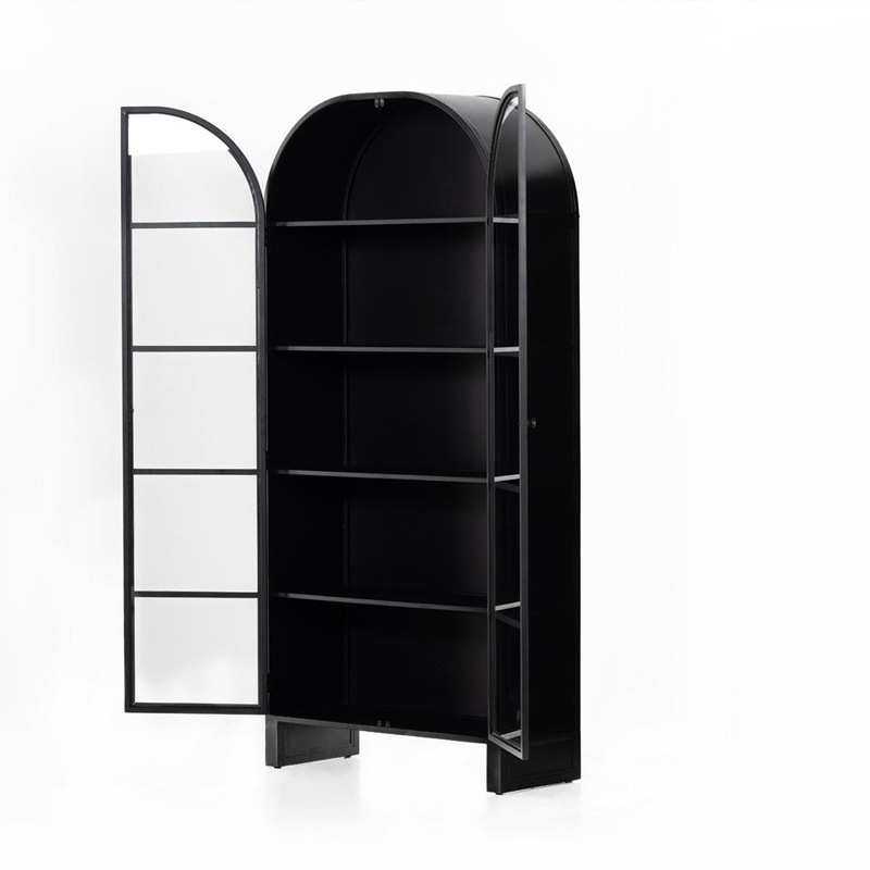 美式简约实木书柜客厅轻奢现代展示柜拱形储物柜墙边装饰柜全实木,淘宝优惠券,粉丝福利购,淘宝优惠卷