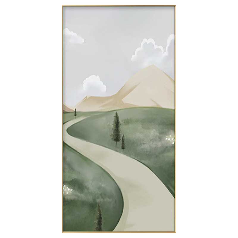 侘寂风玄关装饰画 山水入户过道挂画ins风北欧绿色墙壁画大气,淘宝优惠券,粉丝福利购,淘宝优惠卷