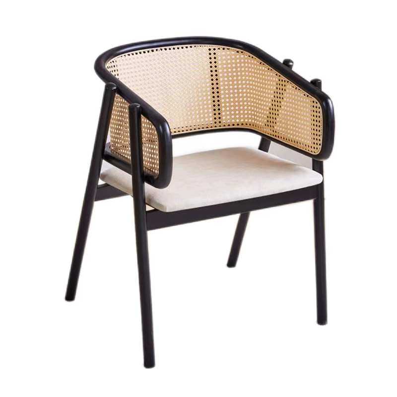 复古简约奶茶店咖啡厅休闲洽谈餐椅实木带扶手西餐厅藤椅靠背围椅,淘宝优惠券,粉丝福利购,淘宝优惠卷