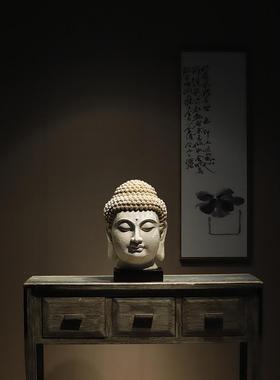 新中国风覆古禅宗装饰树脂佛像佛像头工艺品入口酒店会所氛围装饰