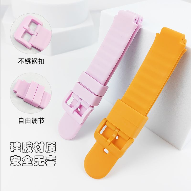 适用小天才d2电话手表表带D2/Q1A/Q2A/D3/Z1手表专用替换安全无毒儿童男女Z9卡通Z8硅胶手表带腕带米兔通用