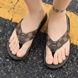 Летние пляжные высокие сланцы, комфортные трендовые тапочки на платформе, туфли