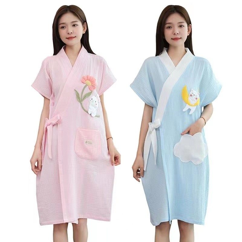 儿童浴袍夏季纯棉纱布浴巾可穿式薄款吸水速干亲子套装大人浴袍,淘宝优惠券,粉丝福利购,淘宝优惠卷