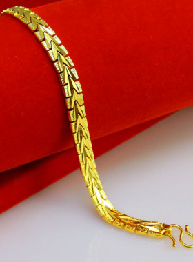 久不掉色镀金结婚送礼花纹手链