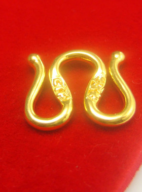 仿真黄金项链扣子999足金男女手链扣MW粗款重大真金配件扣头