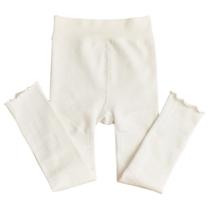 秋冬女童打底裤薄绒纯棉九分裤白色儿童裤袜不连脚小宝宝花边裤子,淘宝优惠券,粉丝福利购,淘宝优惠卷