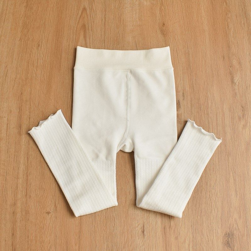 秋冬女童打底裤薄绒纯棉九分裤白色儿童裤袜不连脚小宝宝花边裤子,淘宝优惠券,粉丝福利购,淘宝优惠卷