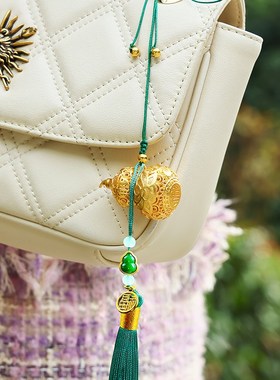 黄铜《金色花丝福葫芦》摆件挂件家居办公室车包包挂饰生日礼物