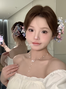 满天星发夹刘亦菲红毯同款头饰创意鸭嘴夹一字夹发卡韩系氛围感女