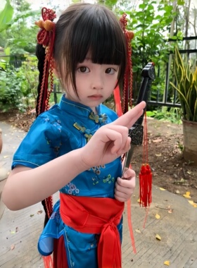 葫芦福禄红绳流苏铃铛发夹COS