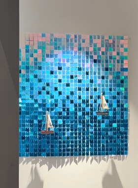 风动海洋挂画客厅玄关手工DIY亮片风动板氛围感背景墙装饰品摆件