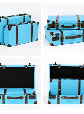 复古手提旅行箱摆件道具箱摆设 创意家K装饰品家居摆饰仿古皮箱
