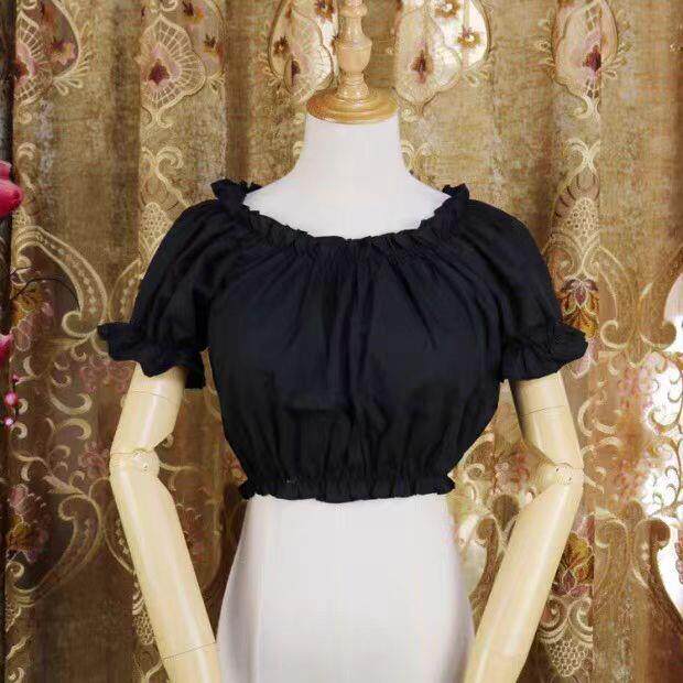 原创lolita内搭新款一字肩雪纺衫短款T恤闺蜜学生洛丽塔jsk内搭女,淘宝优惠券,粉丝福利购,淘宝优惠卷