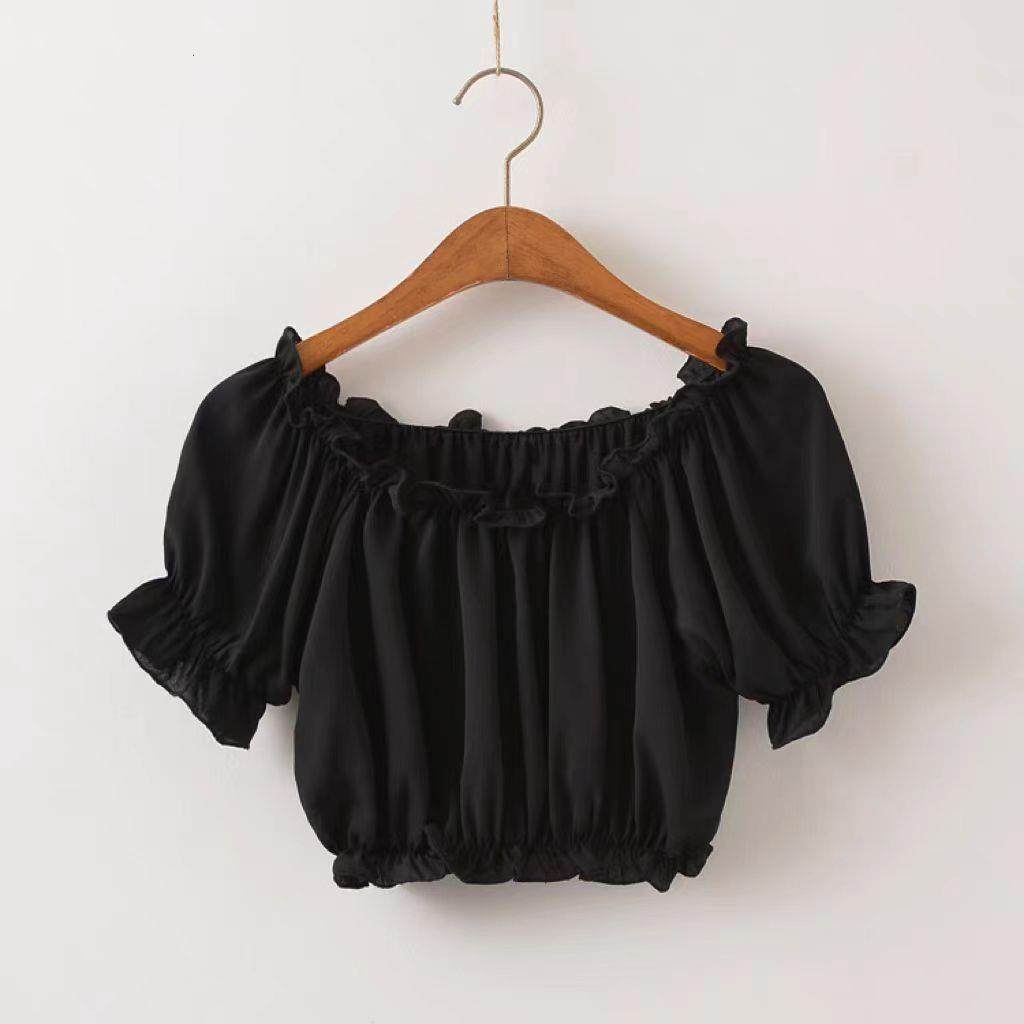 原创lolita内搭新款一字肩雪纺衫短款T恤闺蜜学生洛丽塔jsk内搭女,淘宝优惠券,粉丝福利购,淘宝优惠卷