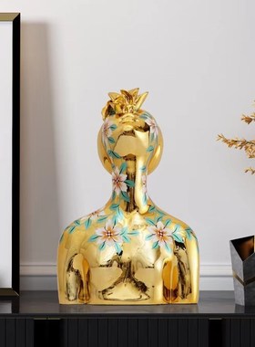 树脂抽象人物雕塑展厅玄客厅关A样板间橱窗彩绘人像花季少女摆件