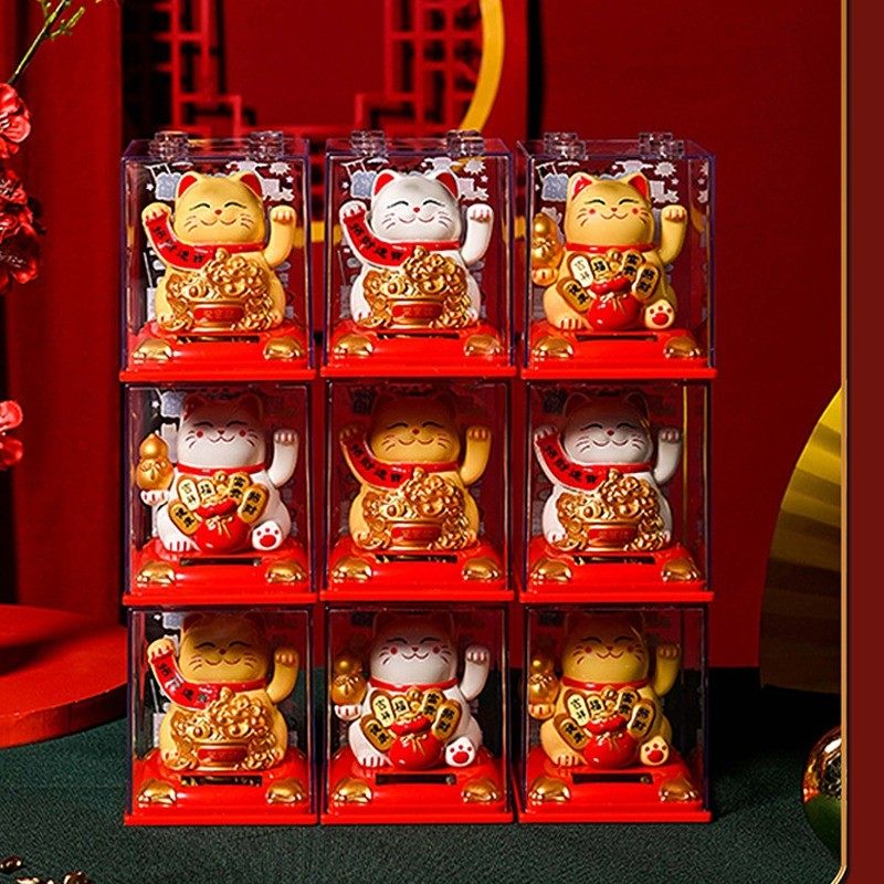 太阳能招财猫摆件自动招手开业送礼居家客厅办公室桌面车载小摆件,淘宝优惠券,粉丝福利购,淘宝优惠卷