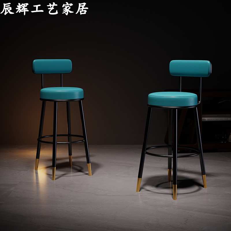 吧台椅子简约现代家用吧台凳北欧高脚凳酒吧椅靠背高脚椅岛台凳子 - 图2