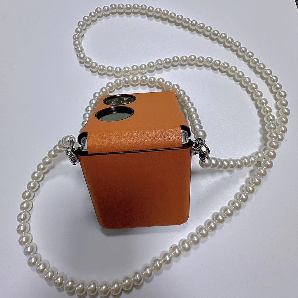 96全包隐藏式铰链棕色适用于华为pocket2手机壳皮质男女款P50pock - 图1