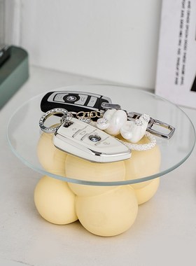 高级感轻奢置物架创m意玄关钥匙收纳摆件托盘卧室梳妆台桌面装饰