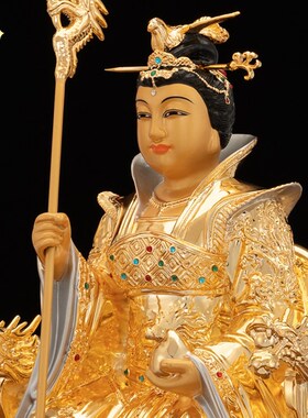 速发纯铜鎏金厅客金镶宝玉皇大母娘娘母玉神像桌面摆件