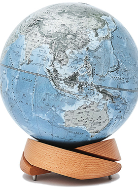 螺旋实木】宏微地球书房客厅办公室样板间地球仪摆件开业乔迁礼品