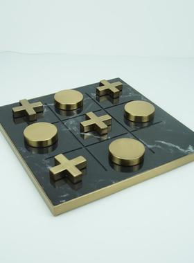 金属亚克力棋北欧风轻奢创意家居客厅样板房间桌面软装饰品摆件