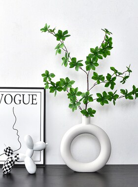 ins风仿真绿植吊钟马醉木陶瓷z花瓶摆件软装高级感客厅家居装饰品