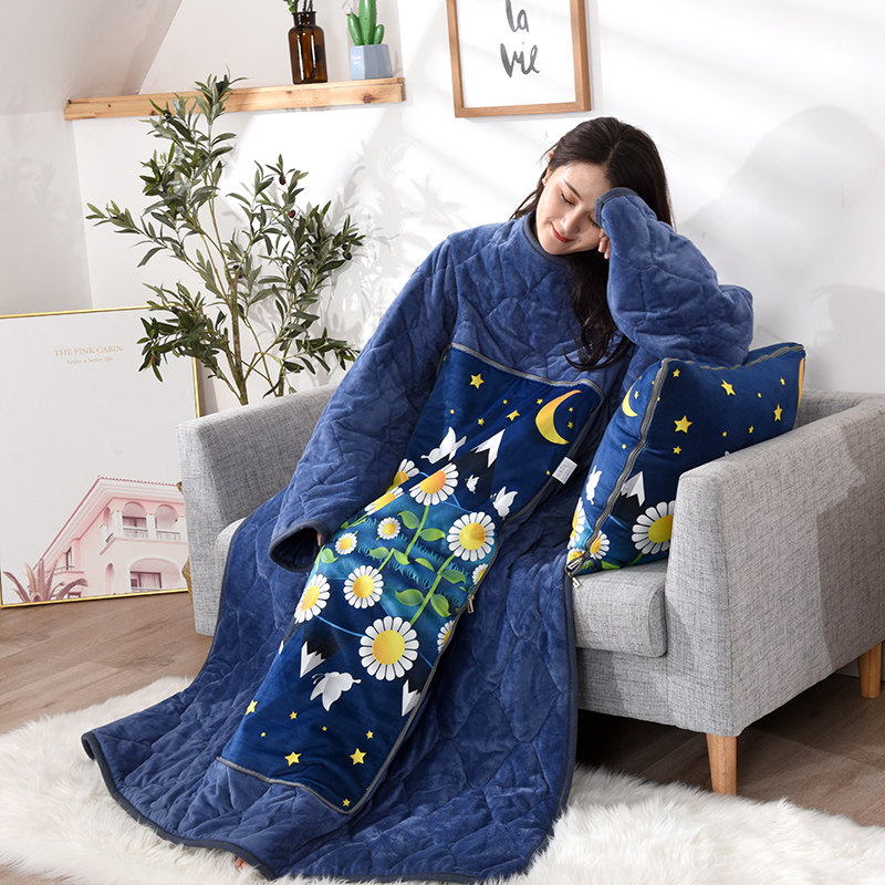 披肩式抱枕被子两用加绒加厚汽车沙发靠垫办公室午休空Z调被带袖,淘宝优惠券,粉丝福利购,淘宝优惠卷