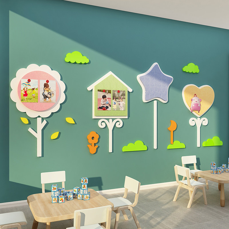 幼儿园楼梯墙面装饰毛毡作品展示境布置材料N环创主题文化走廊过,淘宝优惠券,粉丝福利购,淘宝优惠卷