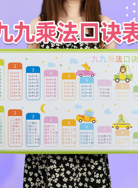 速发九九乘法口诀表背画小法生教具墙贴纸二年级加减乘除学贴诵神