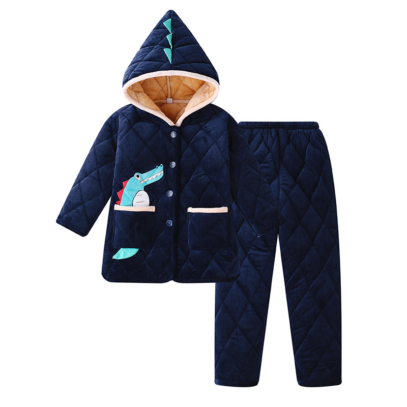 男童儿童睡衣冬季三层夹棉加绒加厚法兰绒男孩女童宝宝保暖家居服,淘宝优惠券,粉丝福利购,淘宝优惠卷