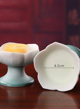 速发菩语阁德佛陶瓷佛前供奉化具用品烛台摆明长件灯酥油灯莲花底
